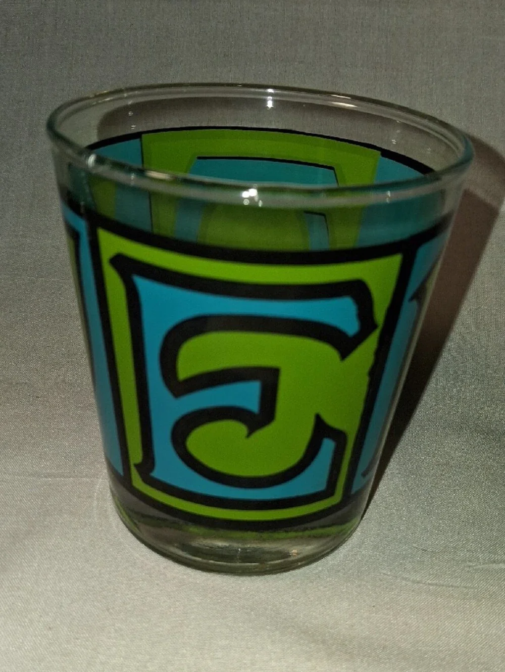 Vintage 1960s LOVE Glasses Anchor Hocking Blue Green Glasses Set of 2